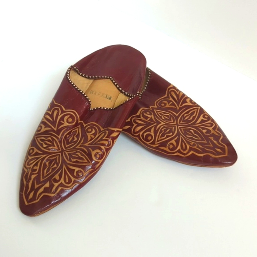 Moroccan Leather Handmade Babouche Slippers